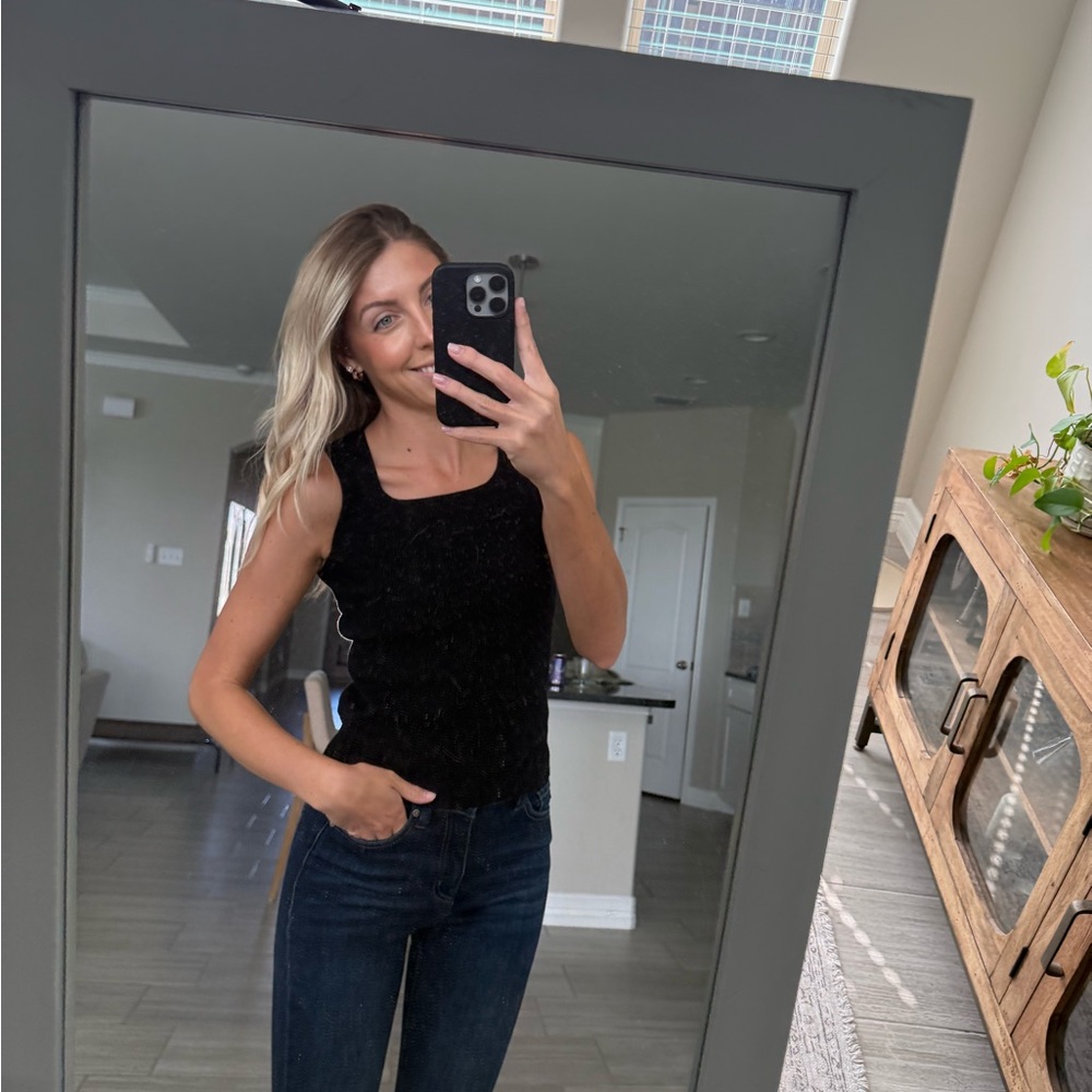Milano Black Fitted Sleeveless Tank Top